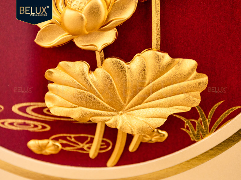 Tranh Chữ Tâm Dát Vàng 24k- 30x30cm